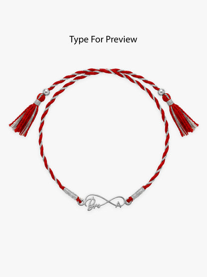 Silver Personalised Forever Bro Initial Rakhi