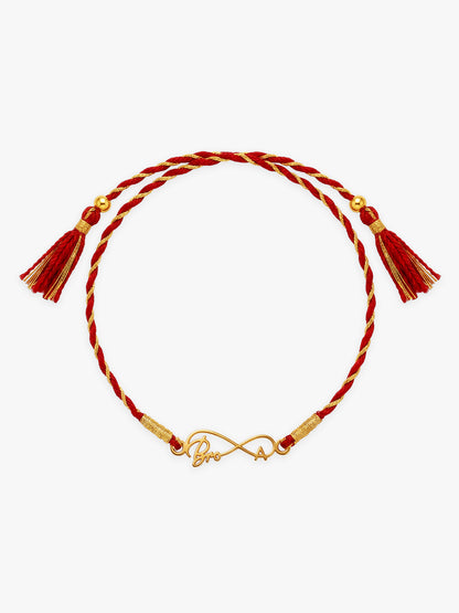 Golden Personalised Forever Bro Initial Rakhi