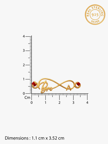 Golden Personalised Forever Bro Initial Rakhi