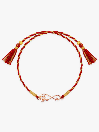 Rose Gold Personalised Forever Bro Initial Rakhi