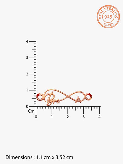 Rose Gold Personalised Forever Bro Initial Rakhi