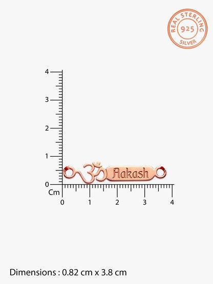 Rose Gold Personalised Om Blessing Rakhi