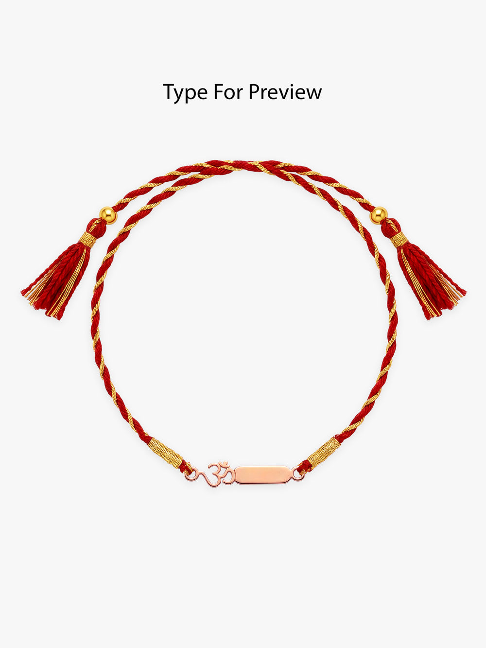 Rose Gold Personalised Om Blessing Rakhi