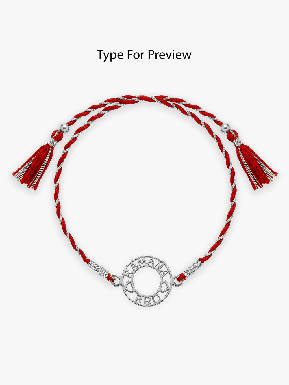 Silver Personalised Aura Circle Rakhi