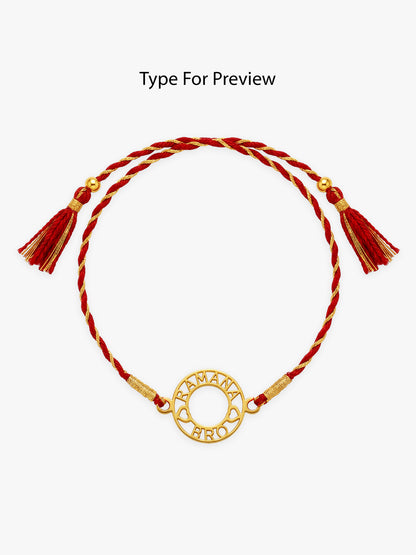 Golden Personalised Aura Circle Rakhi