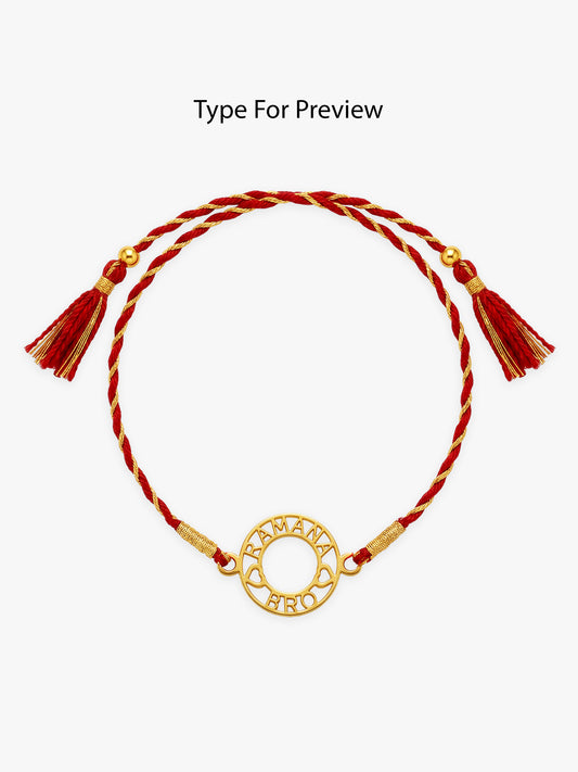 Golden Personalised Aura Circle Rakhi