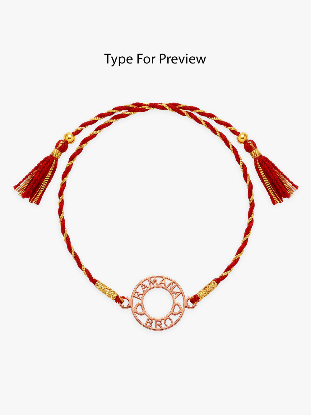 Rose Gold Personalised Aura Circle Rakhi