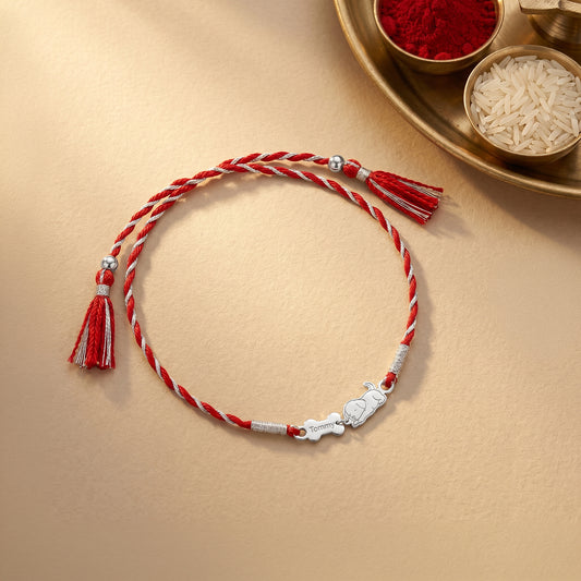 Silver Personalised Doggo Love Rakhi
