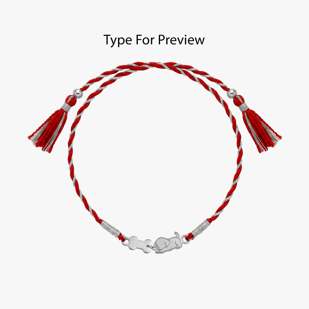Silver Personalised Doggo Love Rakhi