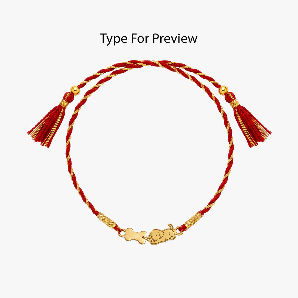 Golden Personalised Doggo Love Rakhi