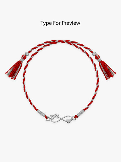 Silver Personalised Pawfect Infinity Initial Rakhi