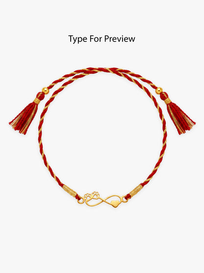 Golden Personalised Pawfect Infinity Initial Rakhi
