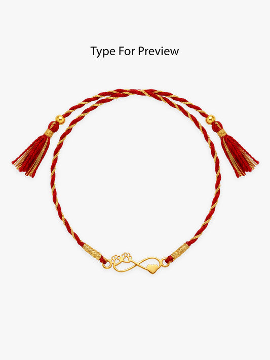 Golden Personalised Pawfect Infinity Initial Rakhi