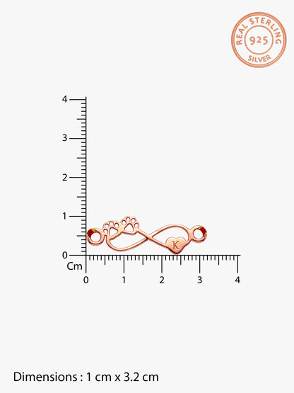Rose Gold Personalised Pawfect Infinity Initial Rakhi