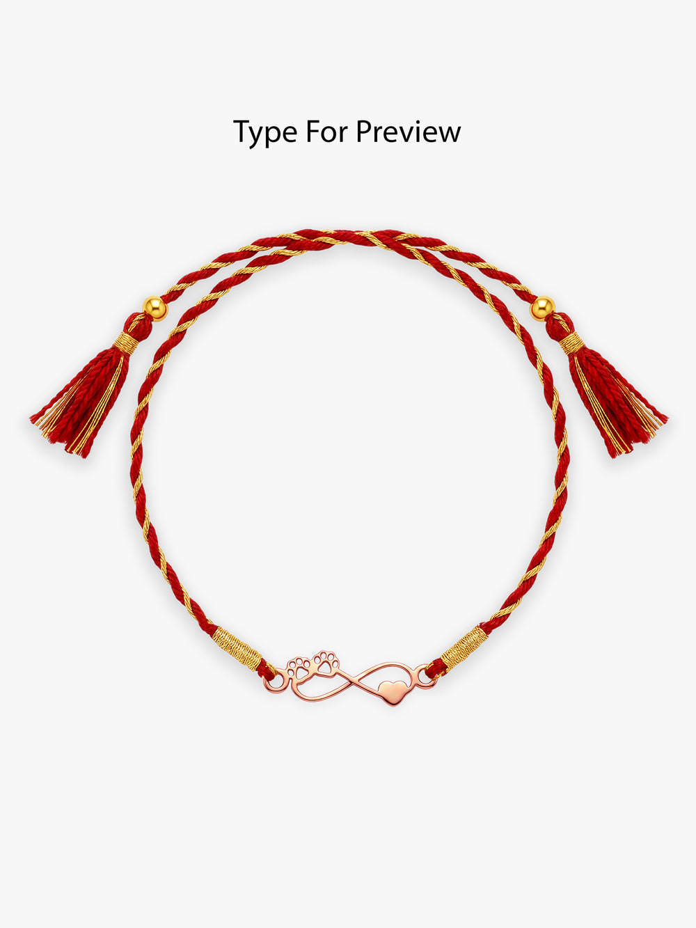 Rose Gold Personalised Pawfect Infinity Initial Rakhi