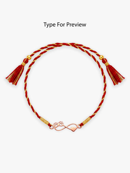 Rose Gold Personalised Pawfect Infinity Initial Rakhi