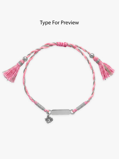 Silver Personalised Unicorn Name Kids Rakhi