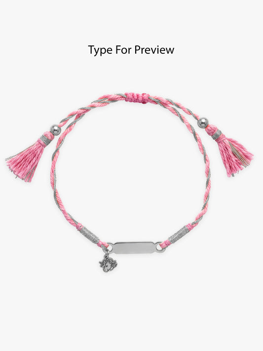 Silver Personalised Unicorn Name Kids Rakhi