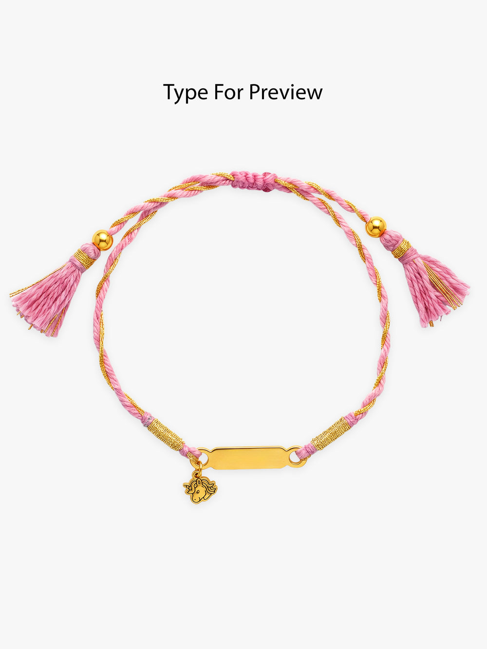 Golden Personalised Magical Unicorn Kids Rakhi