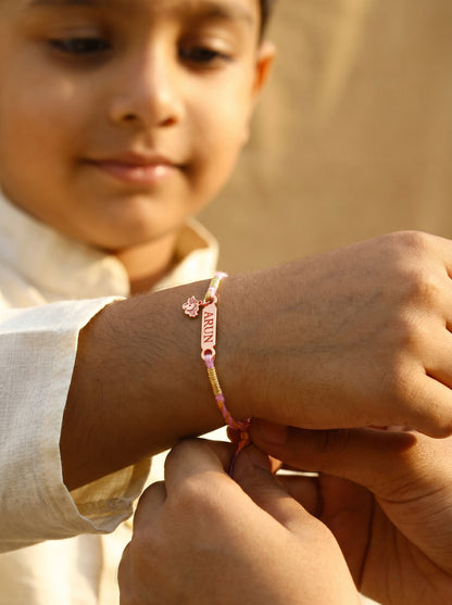 Rose Gold Personalised Magical Unicorn Kids Rakhi