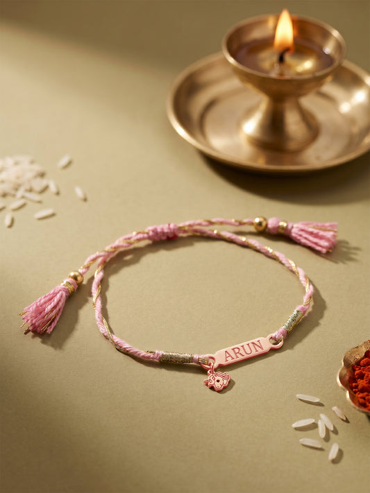 Rose Gold Personalised Magical Unicorn Kids Rakhi