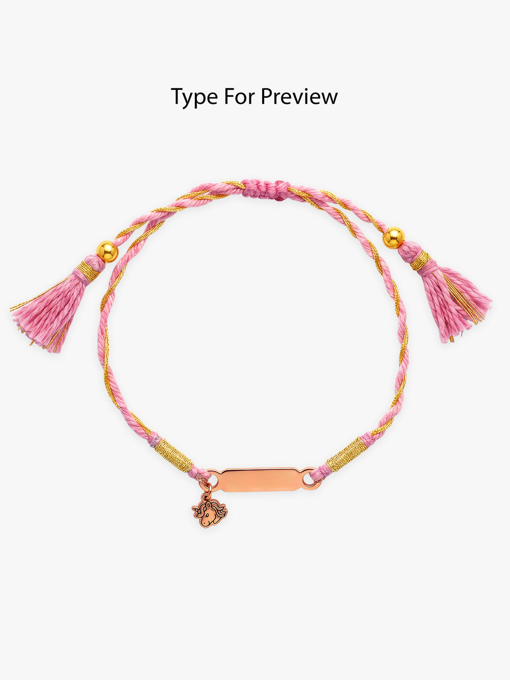 Rose Gold Personalised Magical Unicorn Kids Rakhi