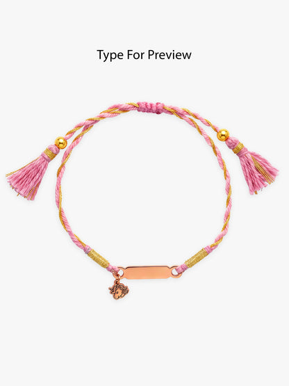 Rose Gold Personalised Magical Unicorn Kids Rakhi