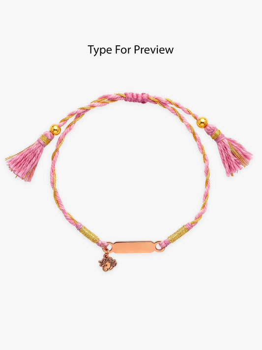 Rose Gold Personalised Magical Unicorn Kids Rakhi