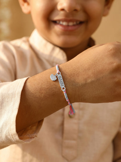Silver Personalised Elephant Adventure Kids Rakhi