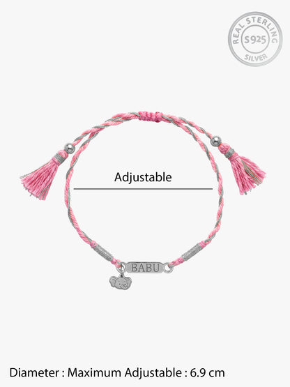 Silver Personalised Elephant Adventure Kids Rakhi