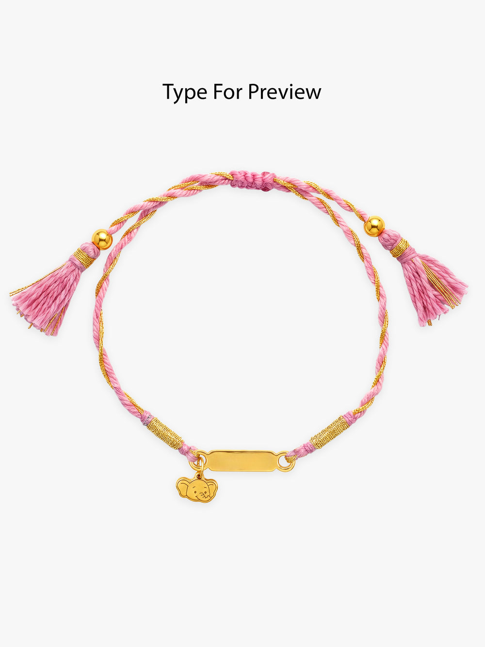 Golden Personalised Elephant Adventure Kids Rakhi
