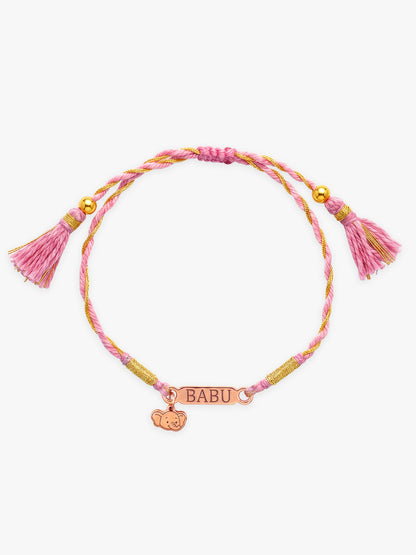 Rose Gold Personalised Elephant Adventure Kids Rakhi