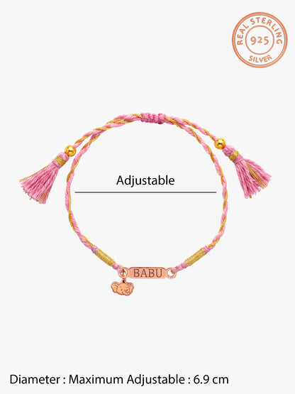 Rose Gold Personalised Elephant Adventure Kids Rakhi