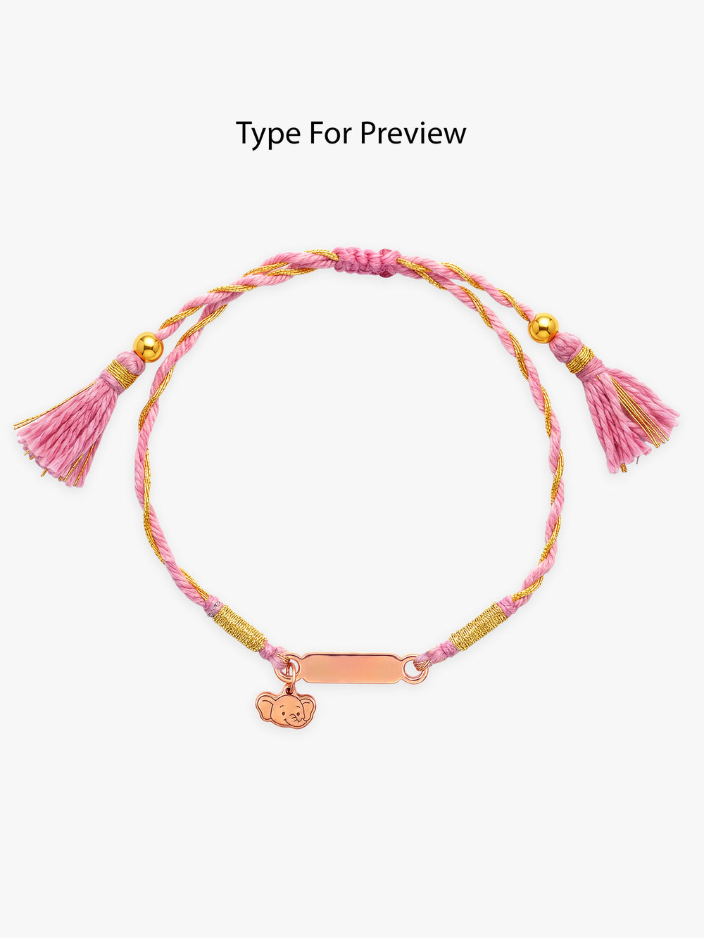 Rose Gold Personalised Elephant Adventure Kids Rakhi