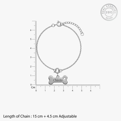 Silver Personalised Fur-ever Friend Bracelet