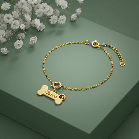 Golden Personalised Fur-ever Friend Bracelet