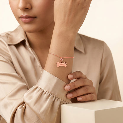 Rose Gold Personalised Fur-ever Friend Bracelet
