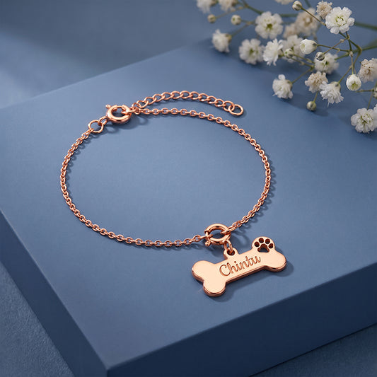 Rose Gold Personalised Fur-ever Friend Bracelet