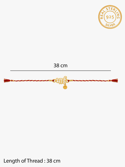 Golden Personalised Forever Bhai Initial Rakhi