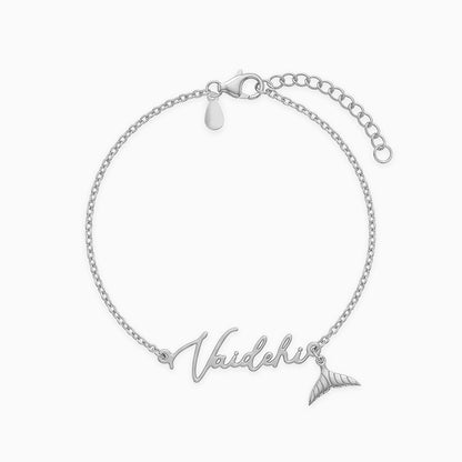 Silver Personalised Cute Mermaid Tail Bracelet