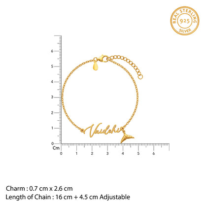 Golden Personalised Cute Mermaid Tail Bracelet