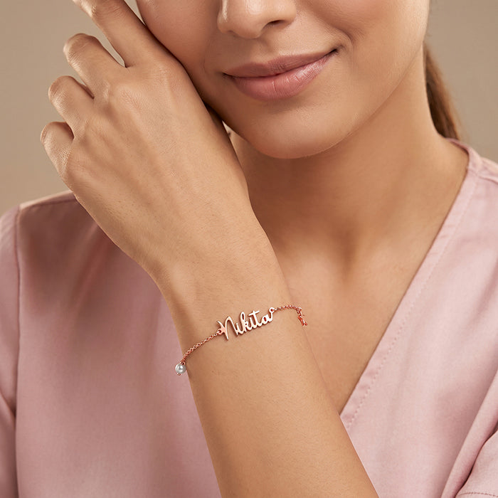 Rose Gold Personalised Pretty Starfish Bracelet