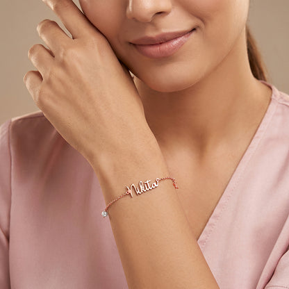 Rose Gold Personalised Pretty Starfish Bracelet