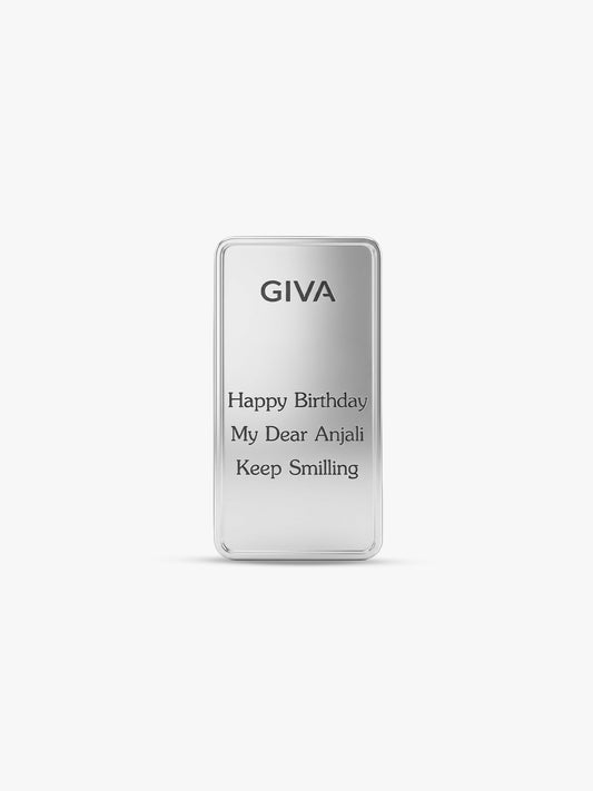 Silver Personalised Happy Birthday Bar - 10g