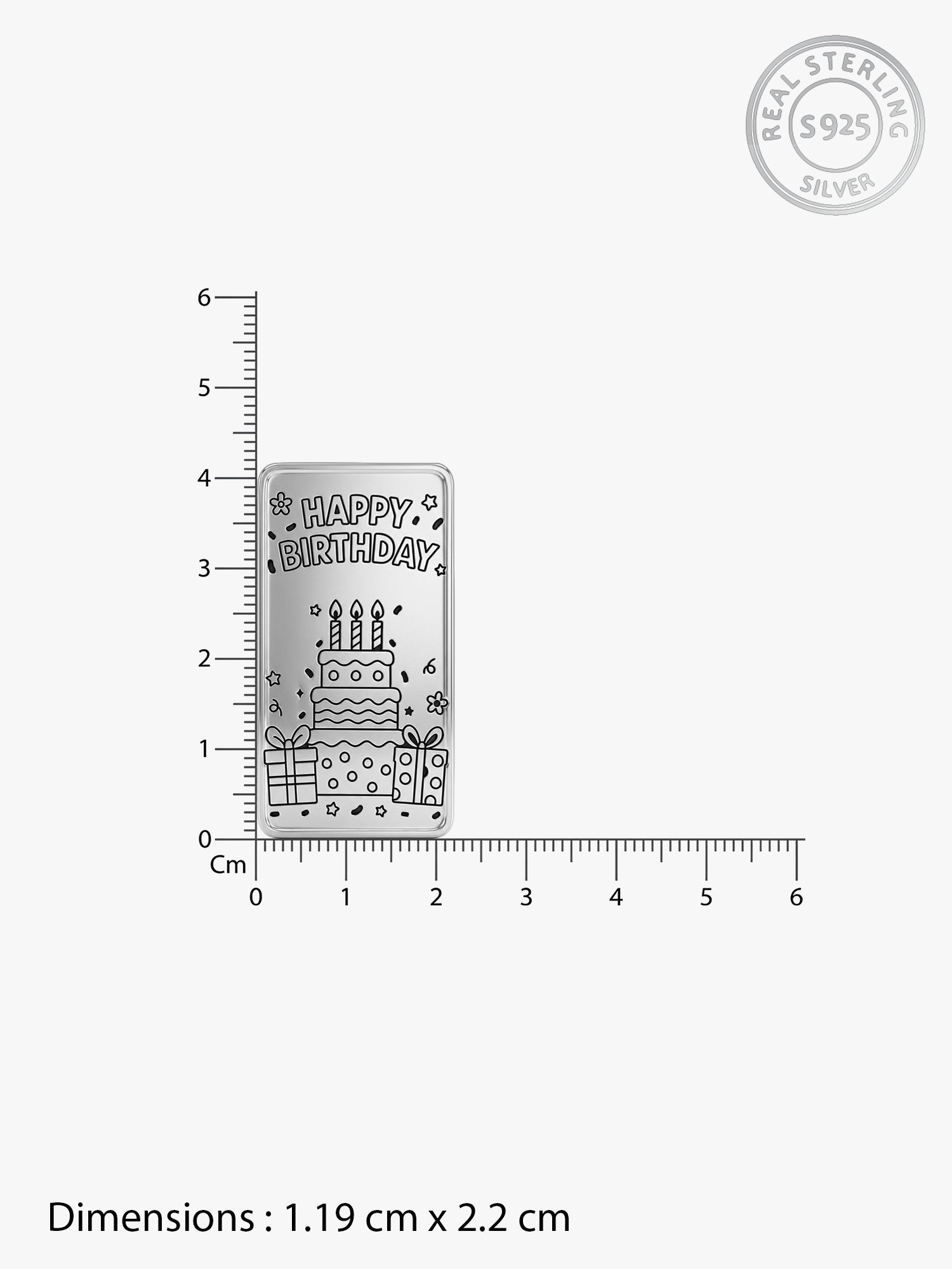Silver Personalised Happy Birthday Bar - 10g