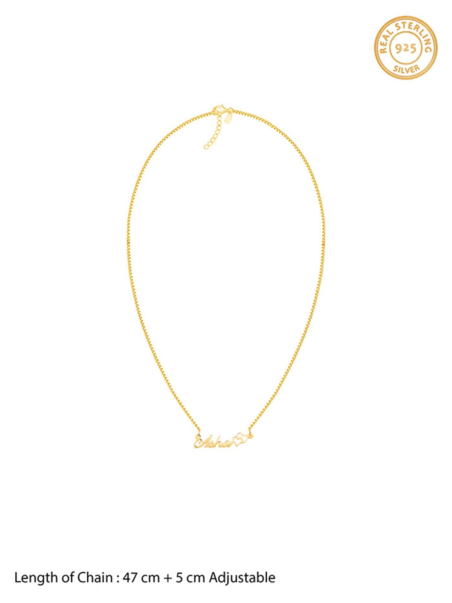 Golden Personalised Dual Heart Necklace