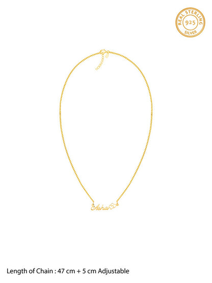 Golden Personalised Dual Heart Necklace