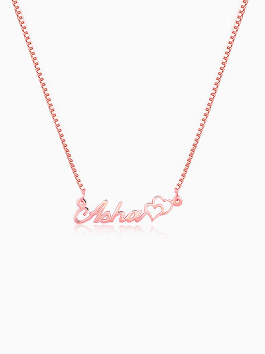 Rose Gold Personalised Dual Heart Necklace