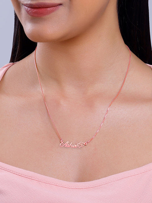 Rose Gold Personalised Dual Heart Necklace