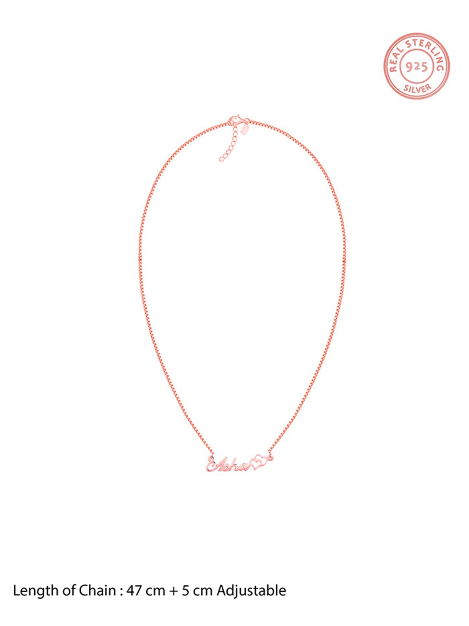 Rose Gold Personalised Dual Heart Necklace